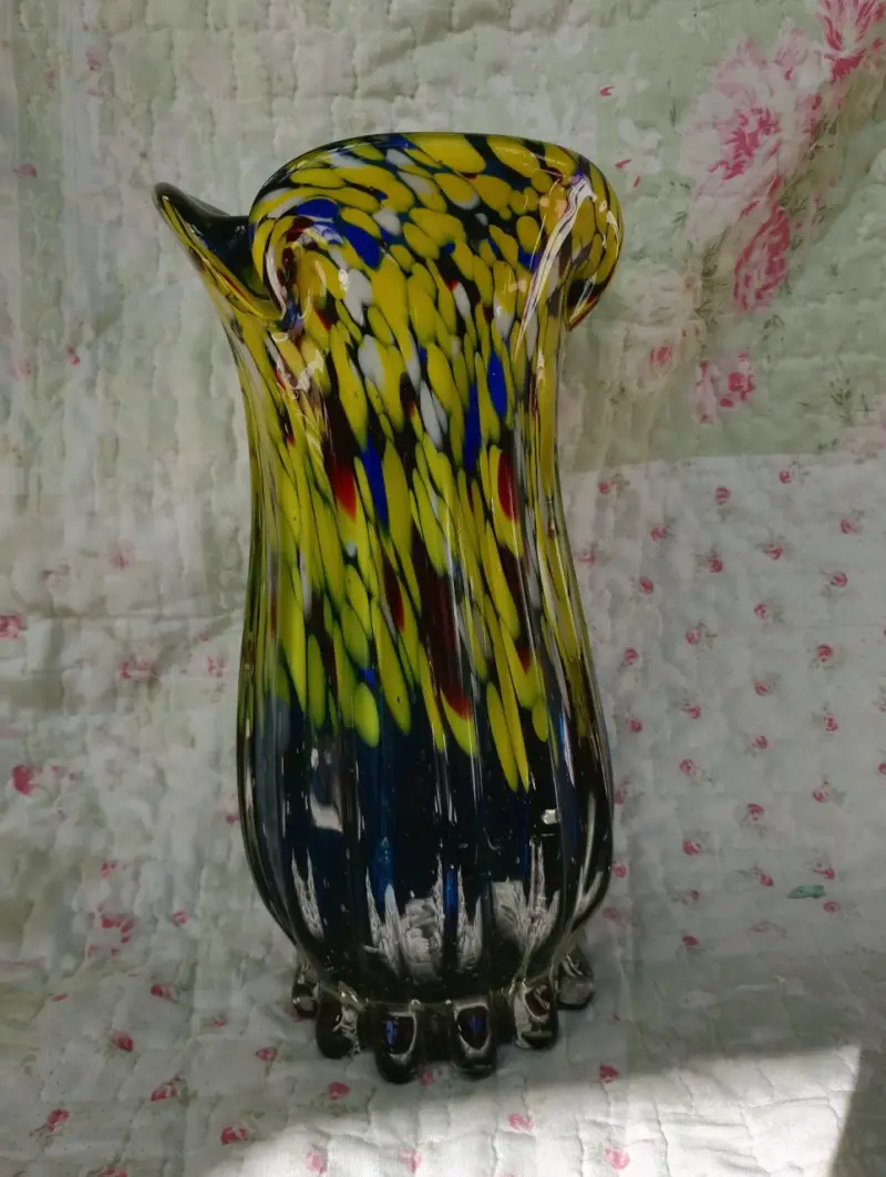 Jarrón de vidrio soplado multicolor - 1