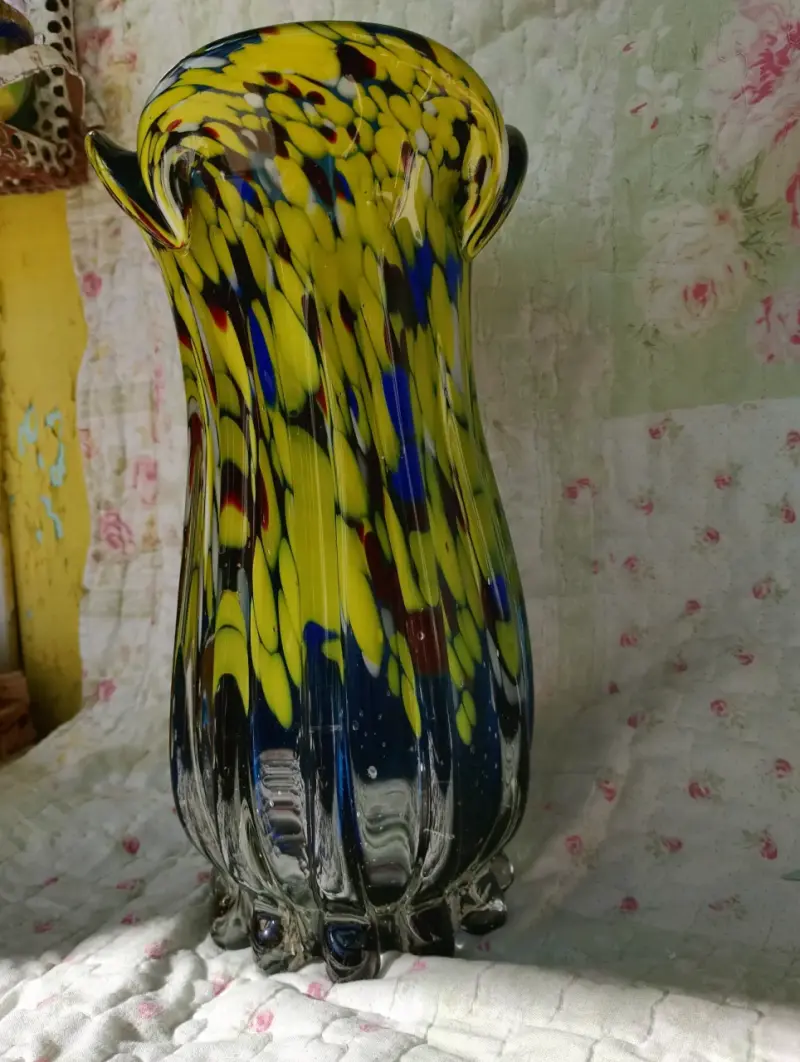 Jarrón de vidrio soplado multicolor - 4