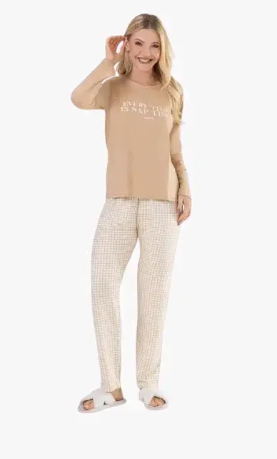Pijam beige algodón - 3