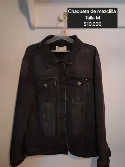 Chaqueta de mezclilla negra talla M - miniatura 1