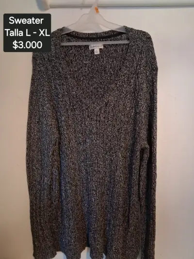 Sweater gris de lana talla XL - miniatura 1