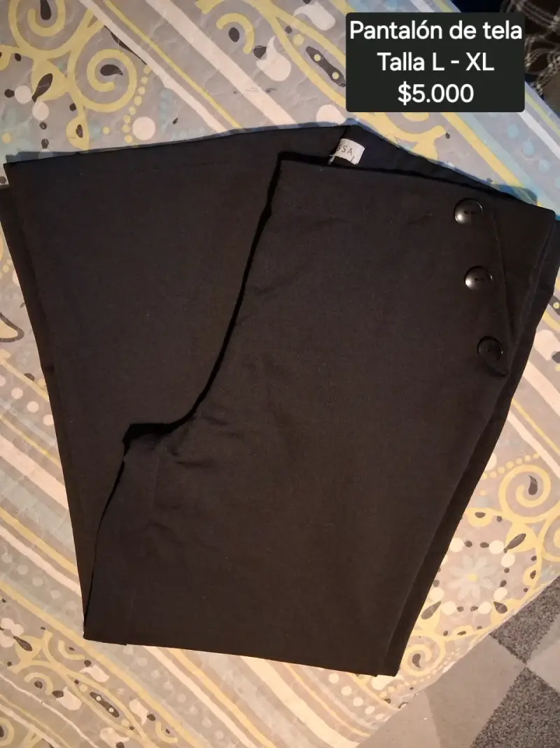 Pantalón de tela negro talla L-XL - 1