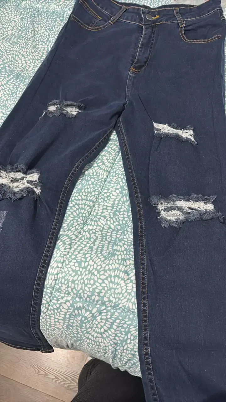 Jeans azul desgastados para mujer - 2