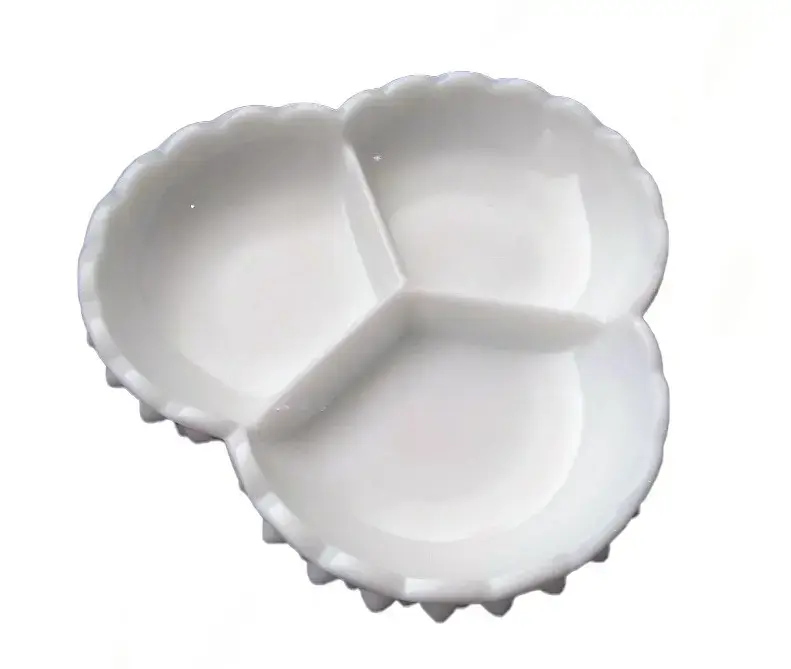 Bandeja Dividido Picadillos Milkglass antigua - 1