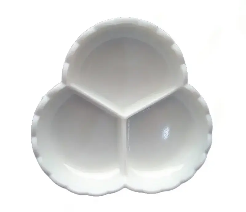 Bandeja Dividido Picadillos Milkglass antigua - 3