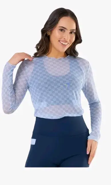 Polera mesh estampada negra - miniatura 3