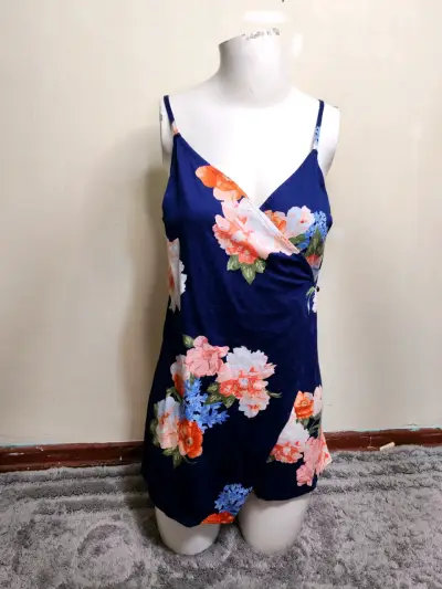 Enterito floral azul - miniatura 1