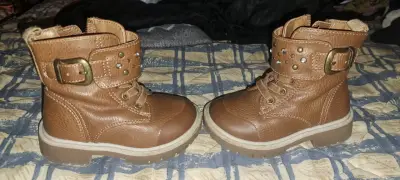 Botas de cuero marrón, talla 20, niña. - miniatura 2