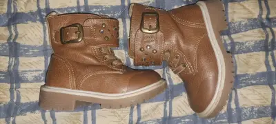 Botas de cuero marrón, talla 20, niña. - miniatura 4