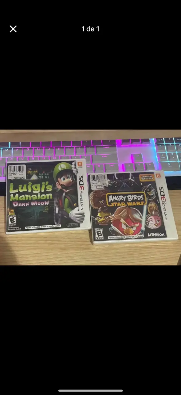 Juegos Nintendo 3DS Luigi's Mansion y Angry Birds