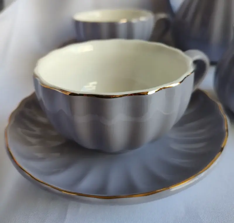 Set 4 Tazas C/platillos +tetera y Azucarero Nuevo - 4