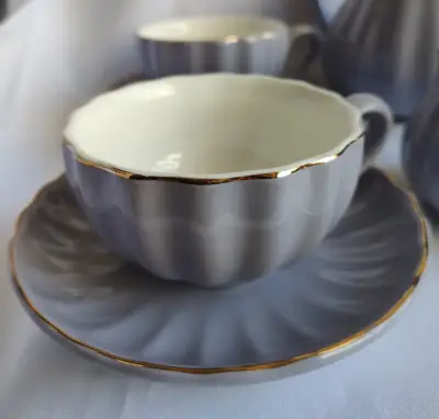 Set 4 Tazas C/platillos +tetera y Azucarero Nuevo - miniatura 4