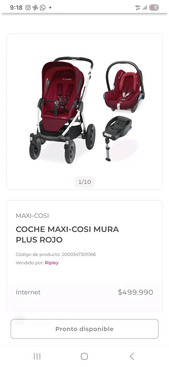 Coche Maxi-Cosi Mura Plus rojo - 3