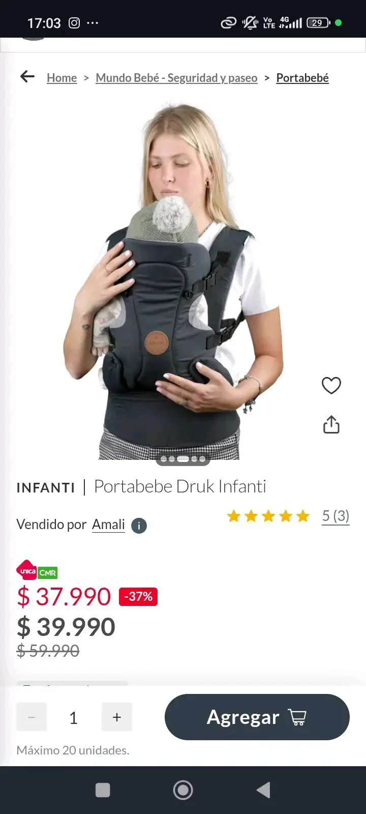 Portabebé Druk Infanti ergonómico - 1