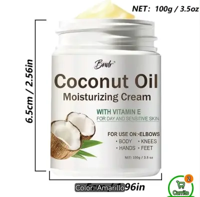 Crema hidratante de coco  piel con vitamina E 100g - miniatura 1