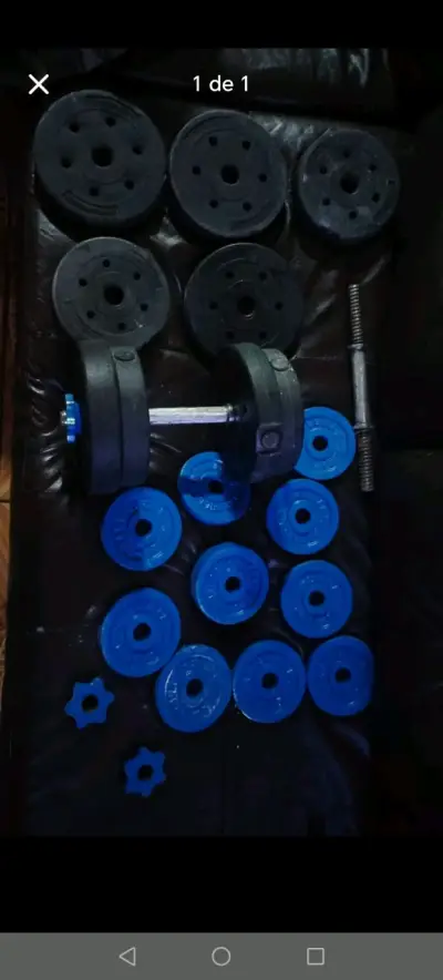 Set de pesas ajustables con discos - miniatura 1