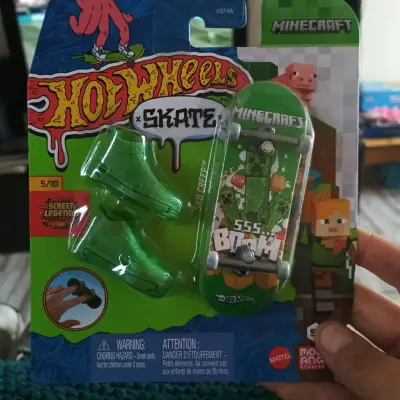 Fingerboard Hot Wheels Skate Minecraft Creeper - miniatura 1
