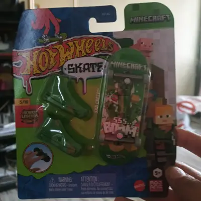 Fingerboard Hot Wheels Skate Minecraft Creeper - miniatura 2