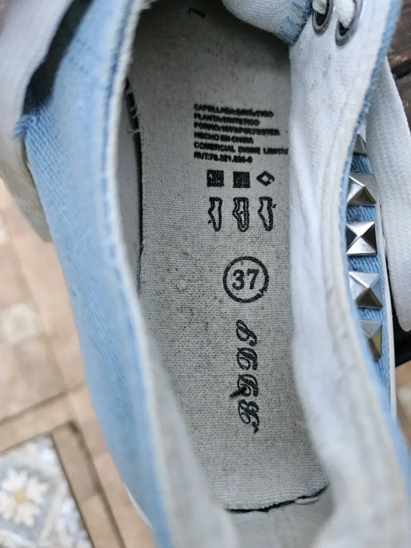 Zapatillas de lona azul con tachas - 4