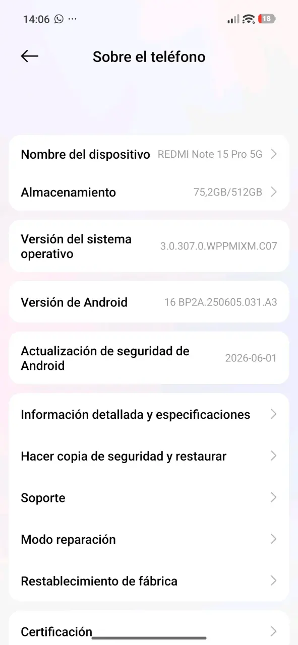 Redmi Note 15 Pro 5G con 512GB de almacenamiento - 6