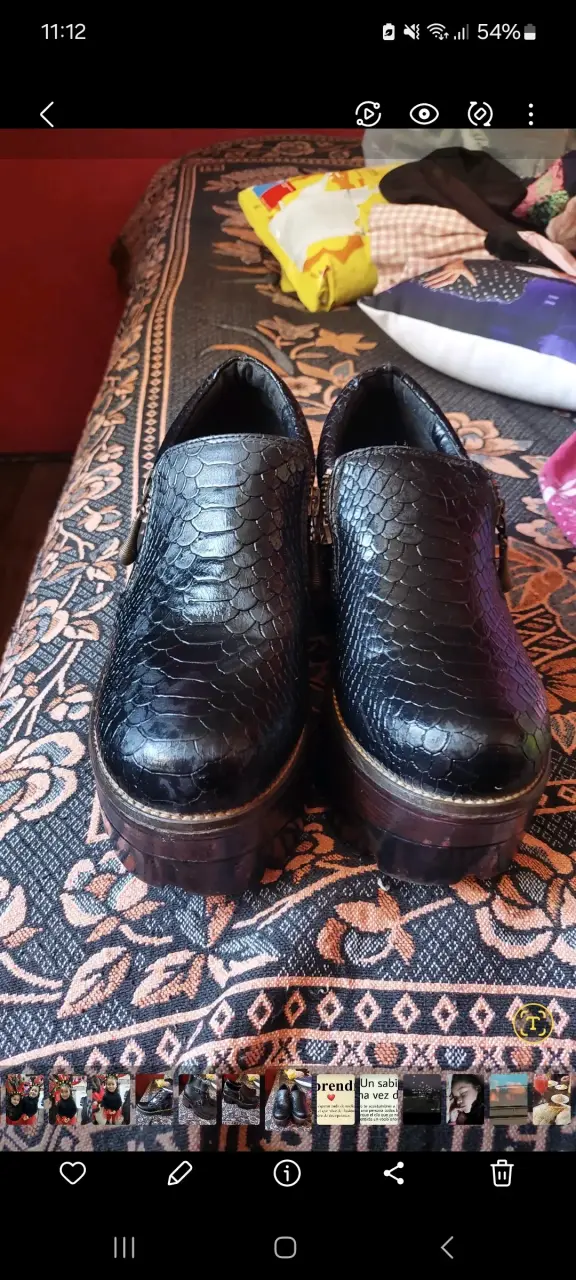 Zapatos negro con textura - 1