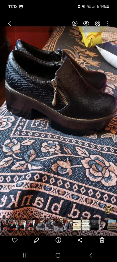 Zapatos  negro con textura - miniatura 2