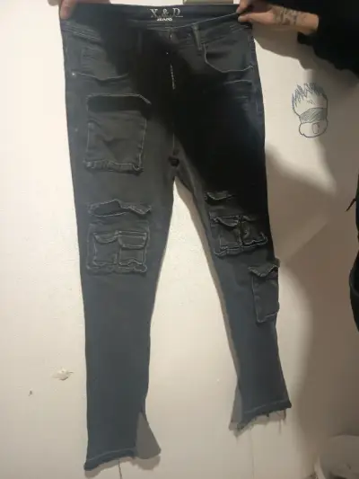 Jeans negros con bolsillos X&D - miniatura 1