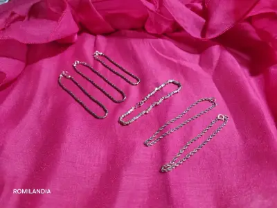 Pulseras de plata mostacilla y cadena - miniatura 2
