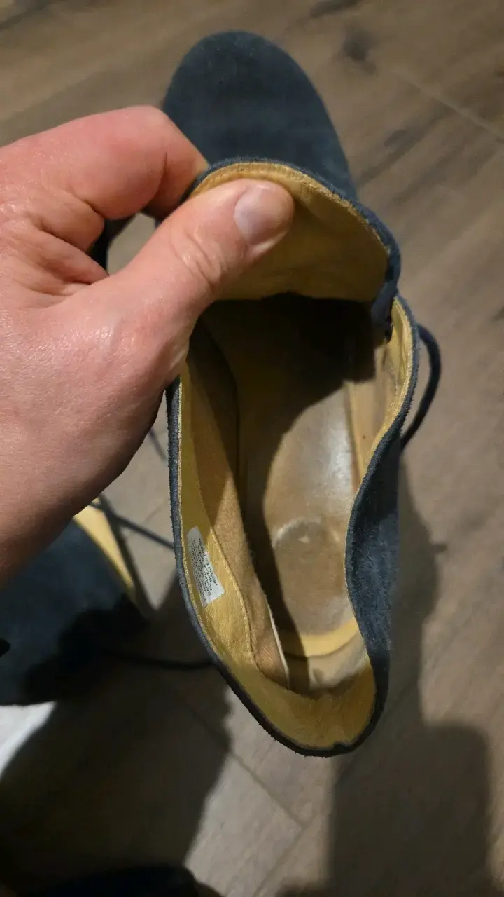 Botines de gamuza azules con tacón - 3