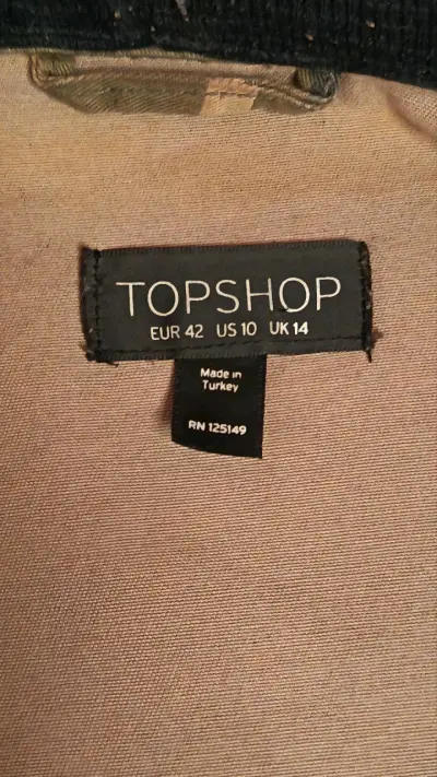 Chaqueta militar Topshop mangas y capucha buzo - miniatura 3