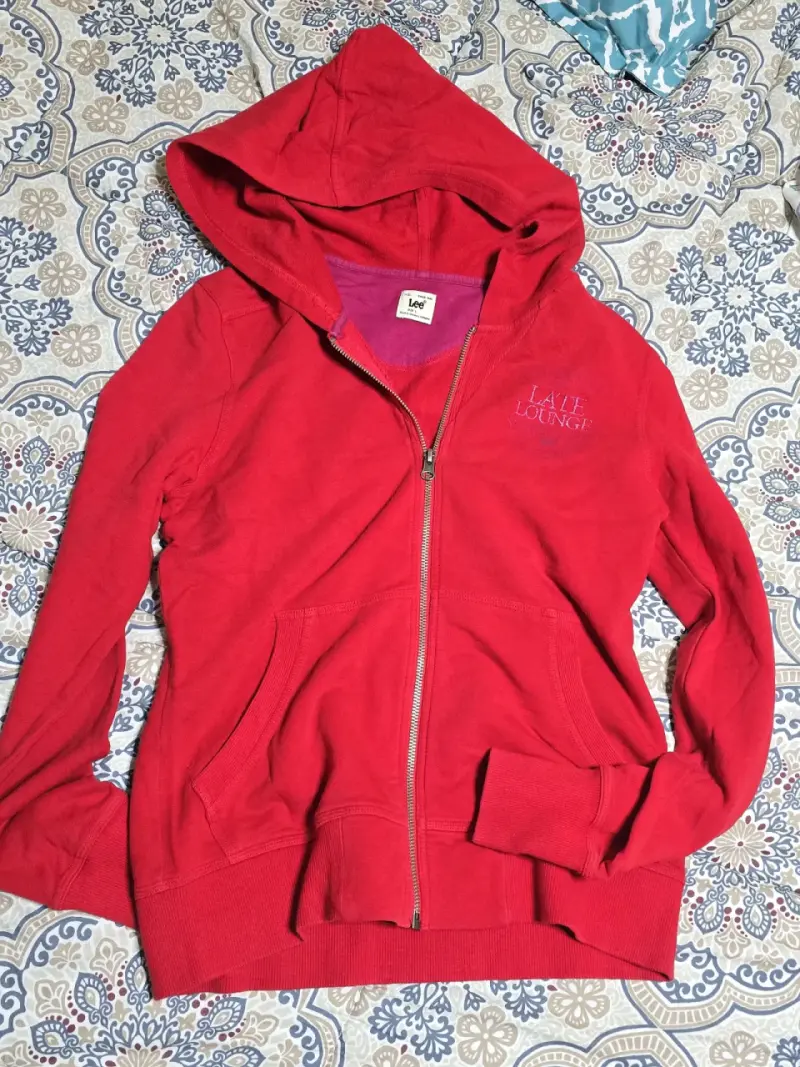 Polerón rojo con capucha Lee para mujer - 2