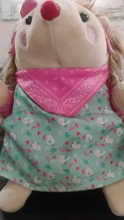 Peluche erizo con pañuelo rosa - miniatura 1