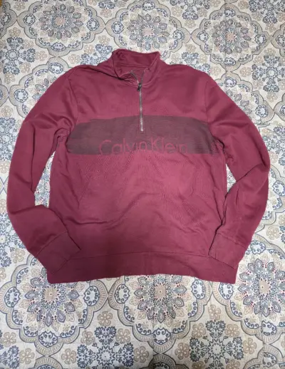 Polerón Calvin Klein burdeos con cierre - miniatura 1