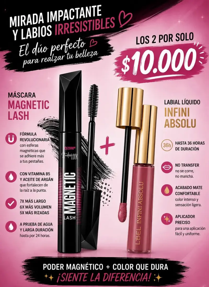 Dúo de maquillaje: máscara y labial líquido - 1