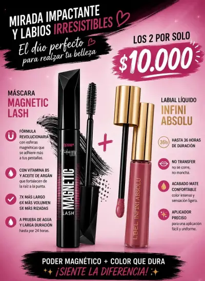 Dúo de maquillaje: máscara y labial líquido - miniatura 1