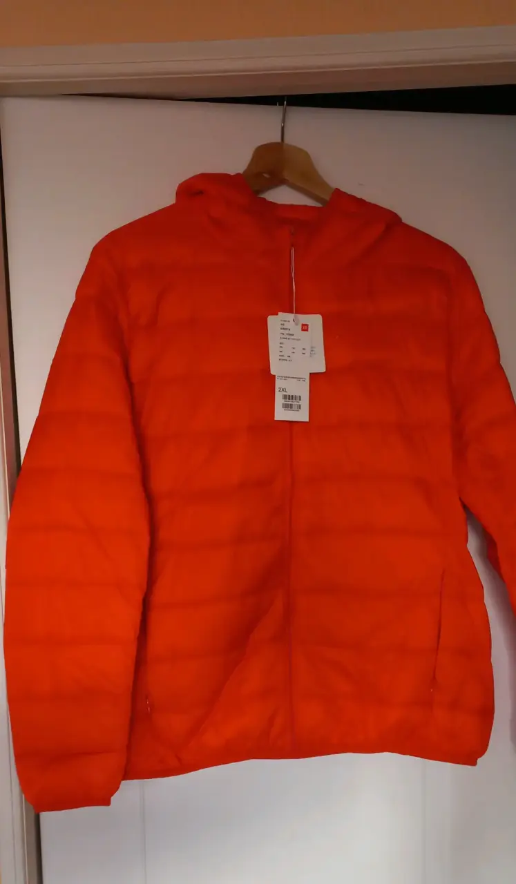 Chaqueta de pluma naranja con capucha XL - 3
