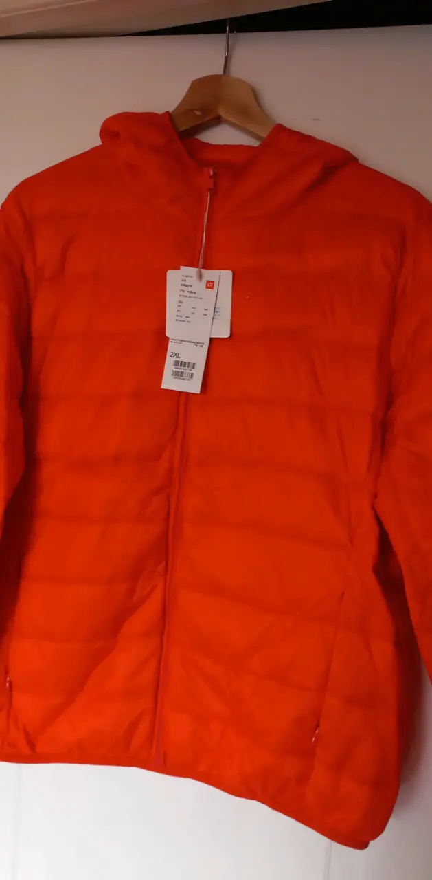 Chaqueta de pluma naranja con capucha XL - 4