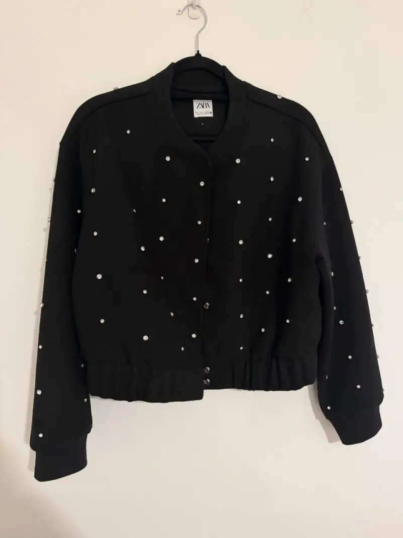 Bomber Zara de paño con brillitos - 2