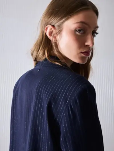 Blazer azul a rayas Foster para mujer - miniatura 4