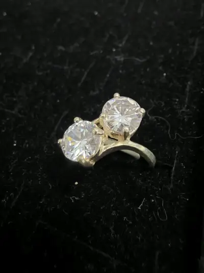 Anillo de plata con doble circonita - miniatura 2