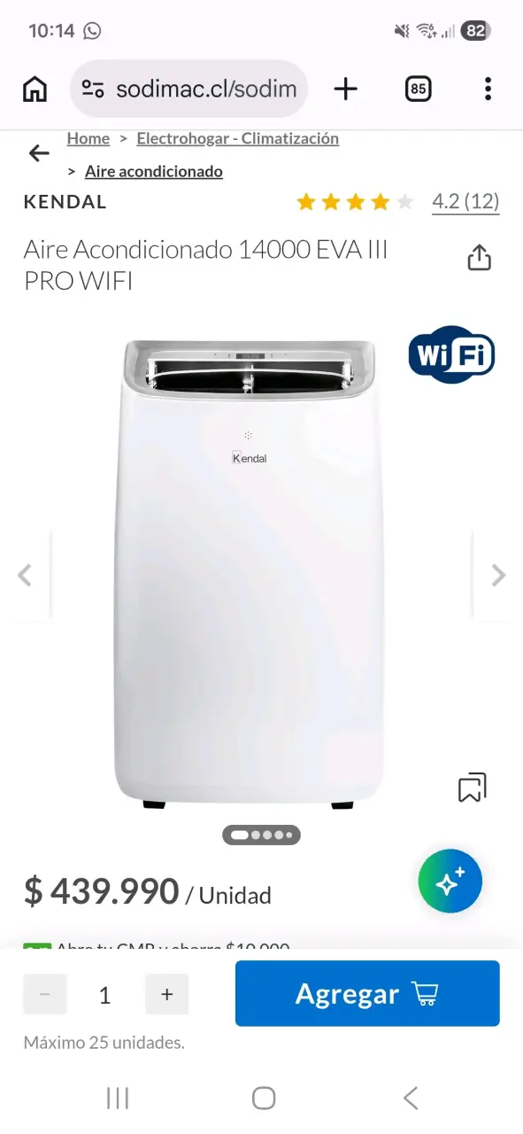 Aire acondicionado Kendal 14000 BTU WiFi - 1