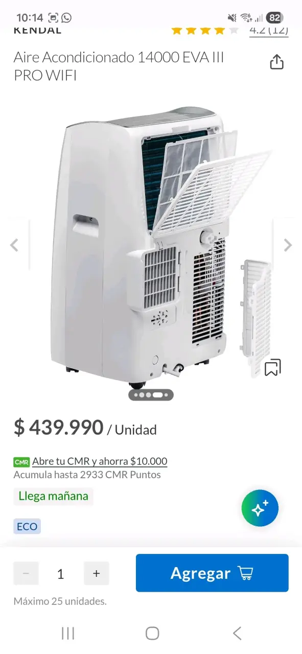 Aire acondicionado Kendal 14000 BTU WiFi - 6
