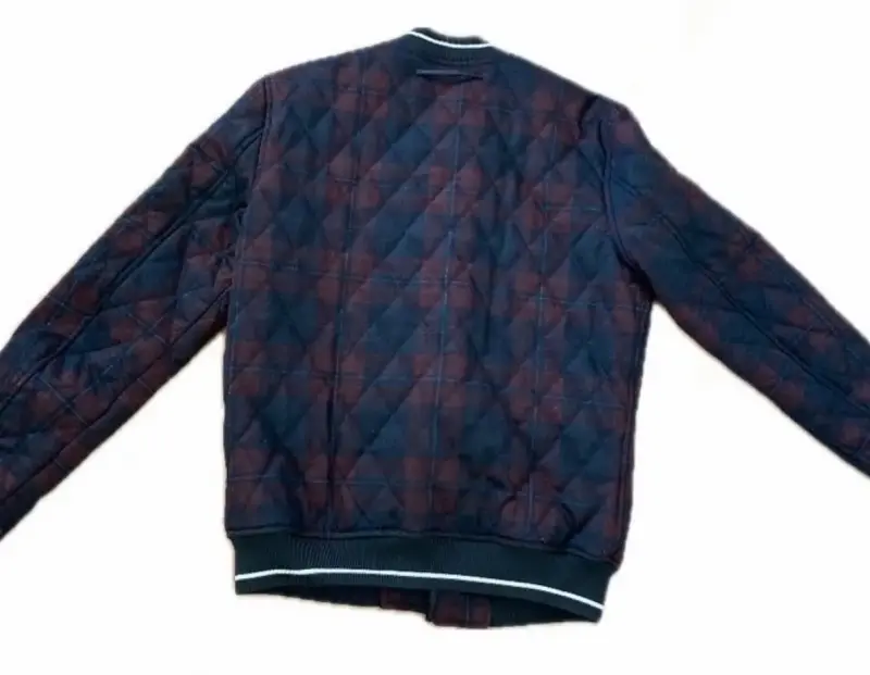 Chaqueta bomber acolchada negra burdeo para hombre - 2