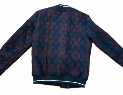 Chaqueta bomber acolchada negra burdeo para hombre - miniatura 2
