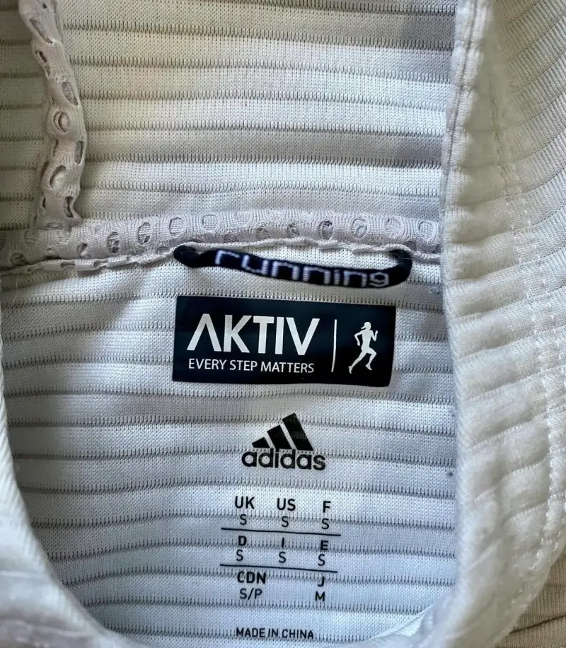 Polerón con capucha Adidas blanco a rayas - 3