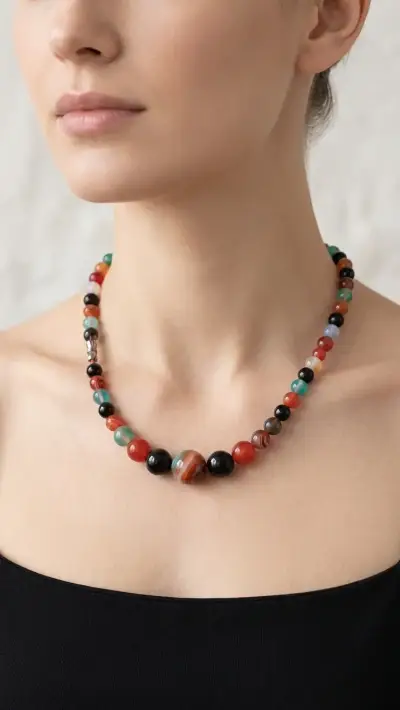 Collar "Cosmos" de Piedras Naturales y Ágatas - miniatura 2