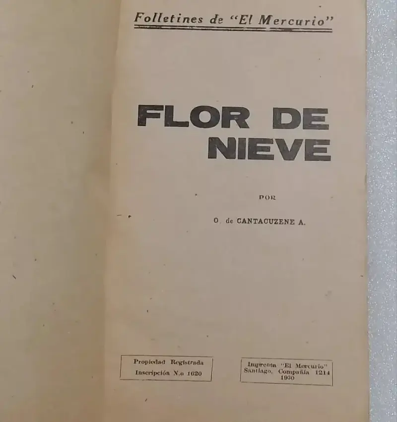 Folleto antiguo 'Flor de Nieve' de El Mercurio - 2