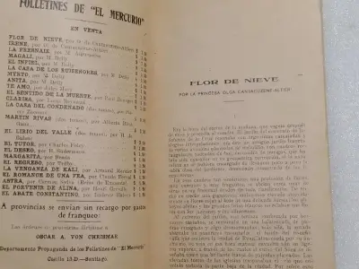 Folleto antiguo 'Flor de Nieve' de El Mercurio - miniatura 3