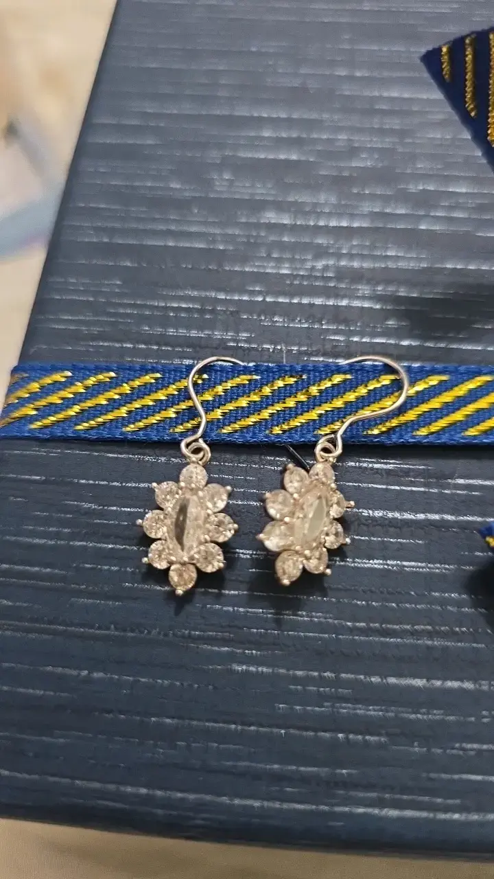 Elegantes aros de plata con circonitas - 2