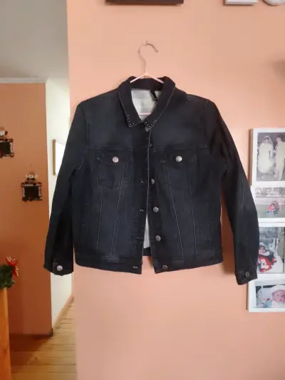Chaqueta mezclilla mariposa noctuna pintada a mano - miniatura 2